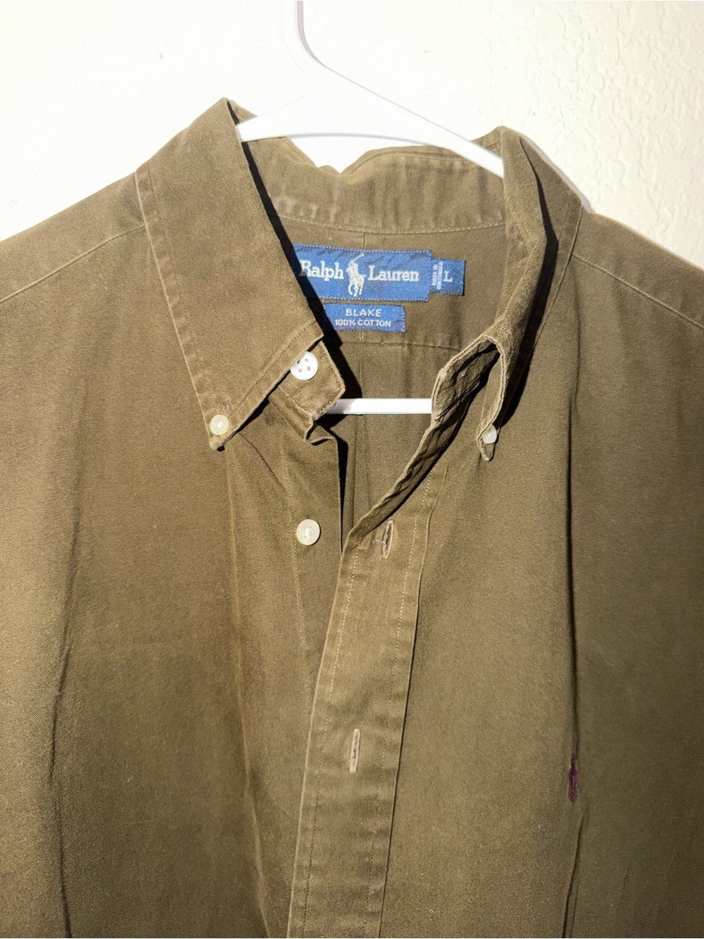 Ralph Lauren Olive Green Button-Down Shirt